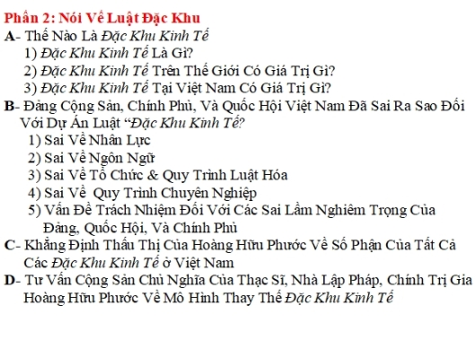 Hoàng Hữu Phước Nói Về Đặc Khu Kinh Tế Việt Nam (2)